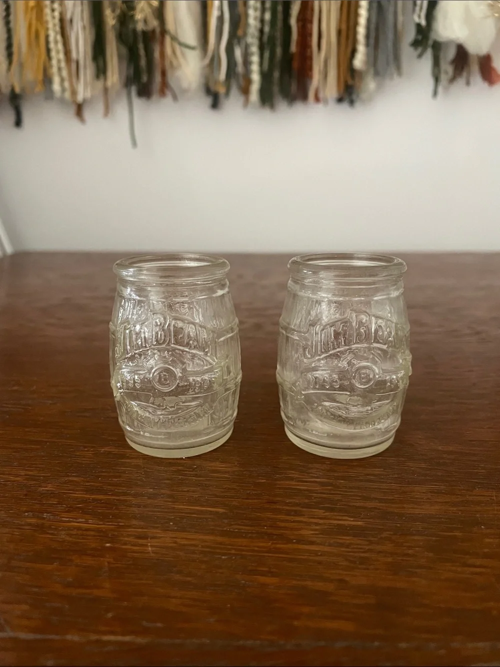 Set of 2 Jim beam barrel shot glasses
